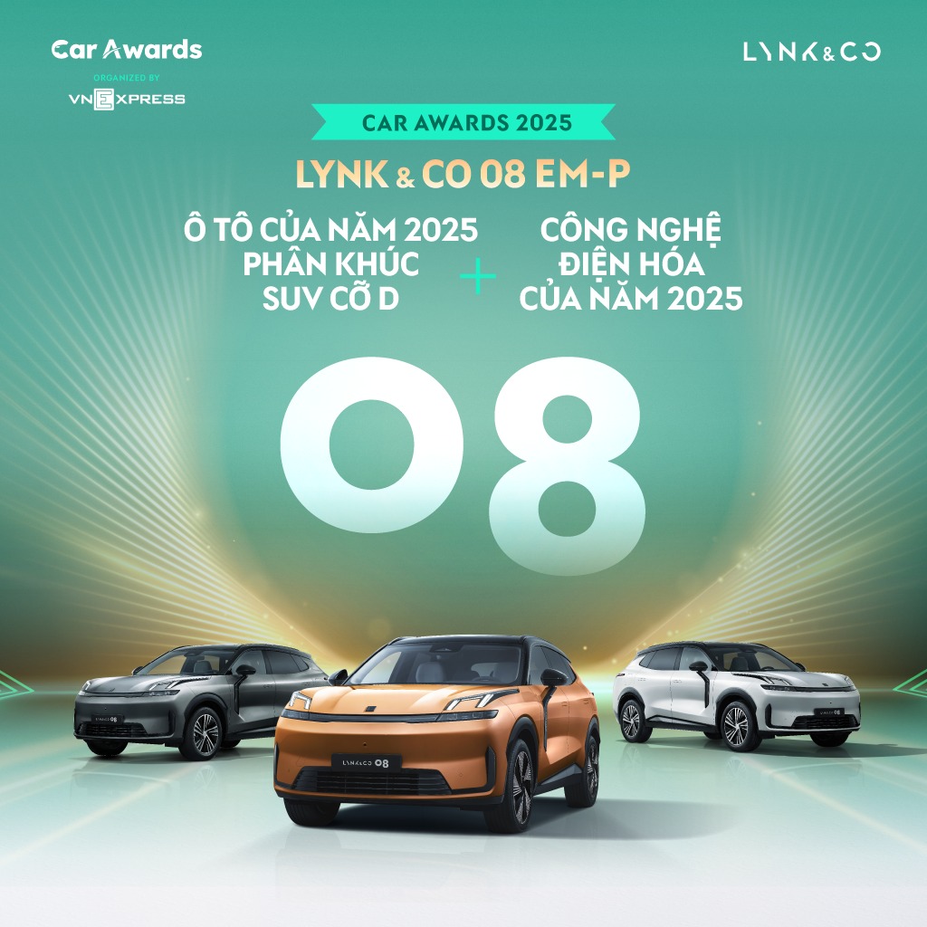 LYNK & CO 08 EM-P: CHIẾN THẮNG KÉP TẠI CAR AWARDS 2025 – KHẲNG ĐỊNH VỊ THẾ SUV CỠ D SỐ 1